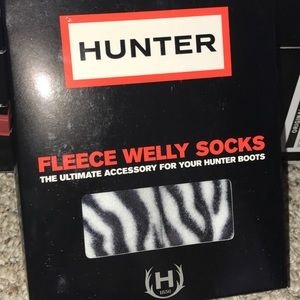 Hunter Fleece Welly Socks -Zebra Print